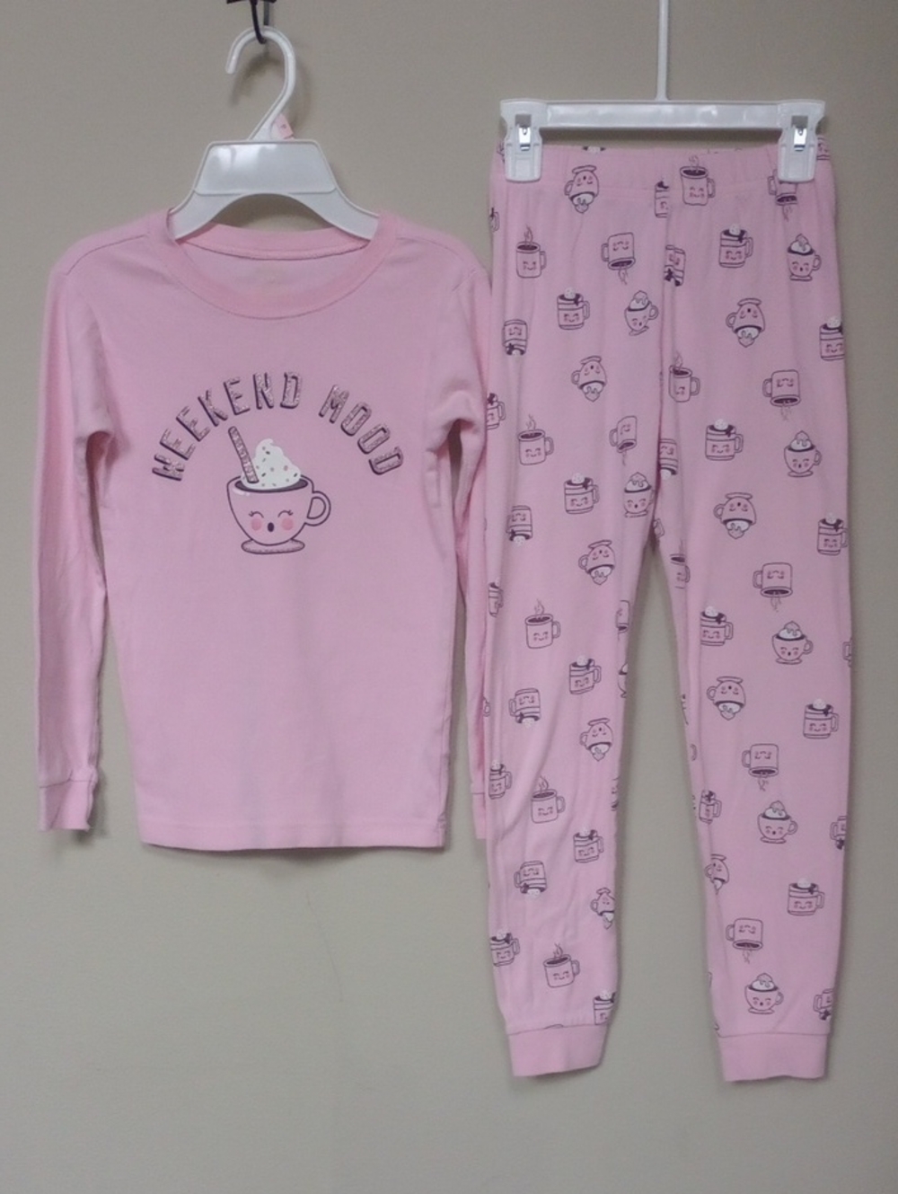 Pink Kids Pajama Set - 'Weekend Mood'